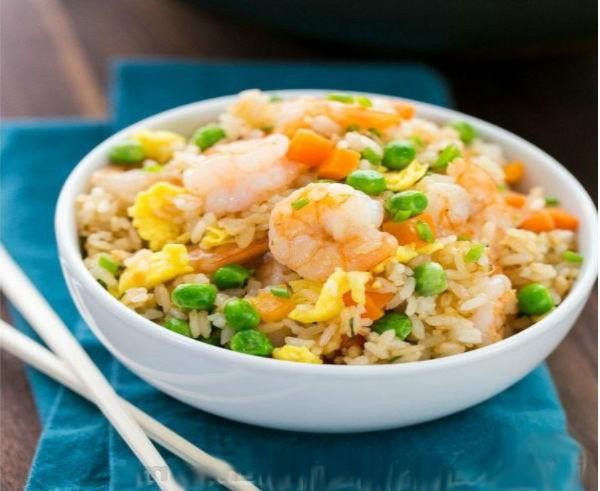 Lemongrass Shrimp Fried Rice with Cilantro