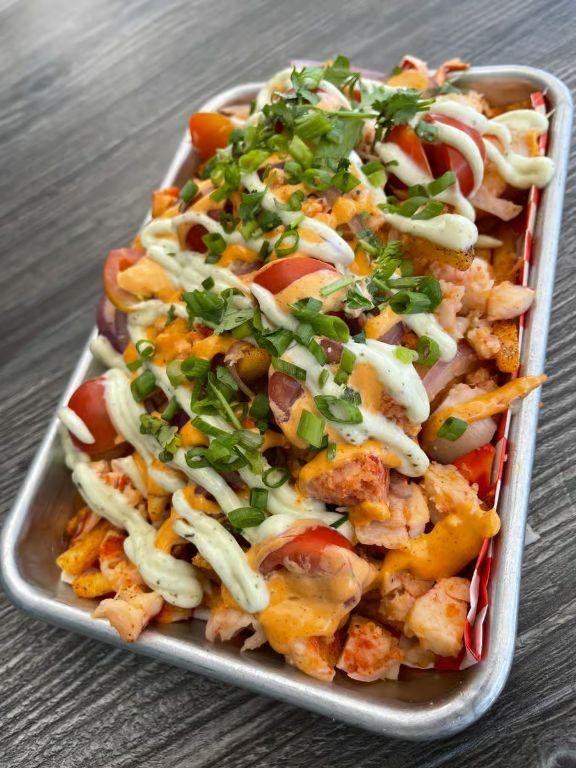 Loaded Cajun Fries with Shrimp