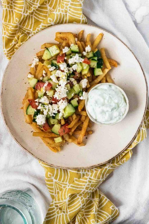 Loaded Greek Fries with Tzatziki