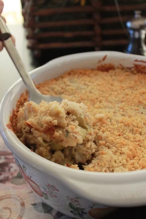 Lobster Newburg Casserole with Buttery Breadcrumbs
