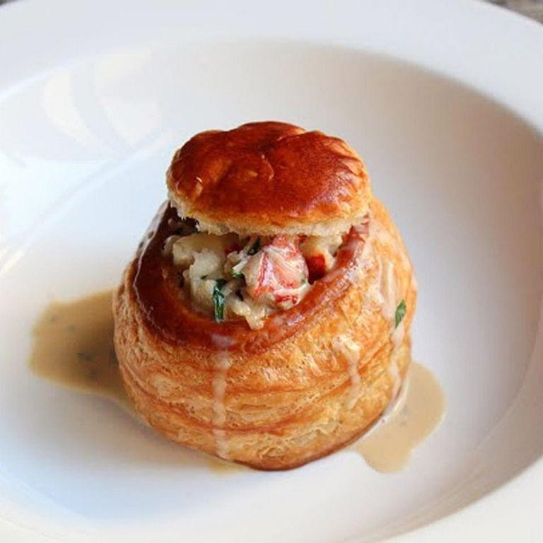 Lobster Newburg Stuffed Puff Pastry Shells