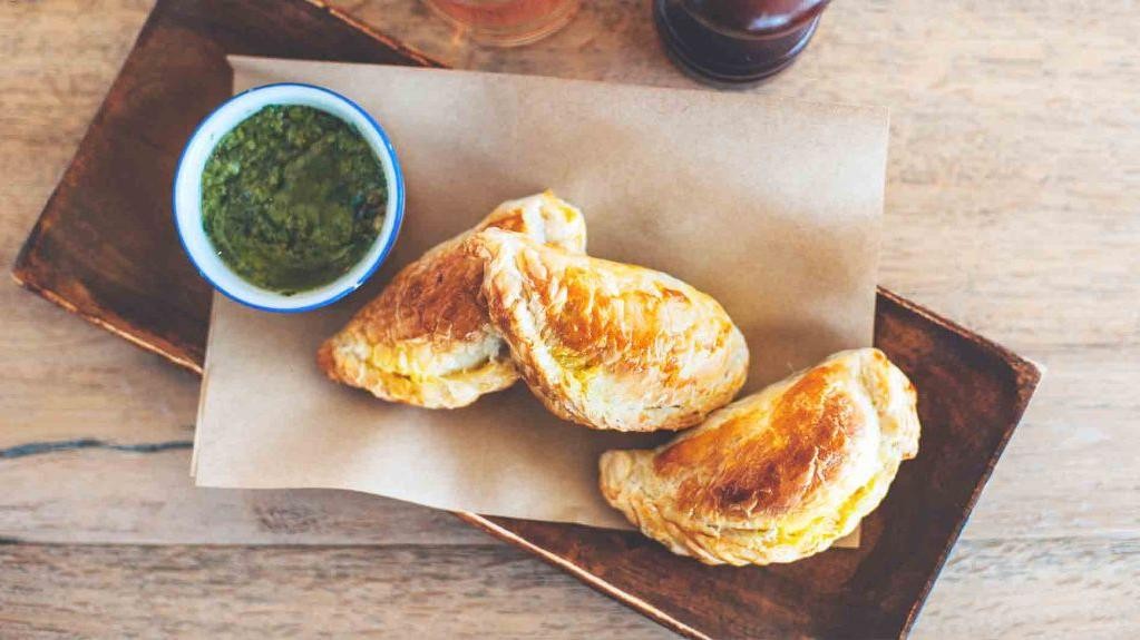 Lomo Saltado Empanadas with Chimichurri Dip