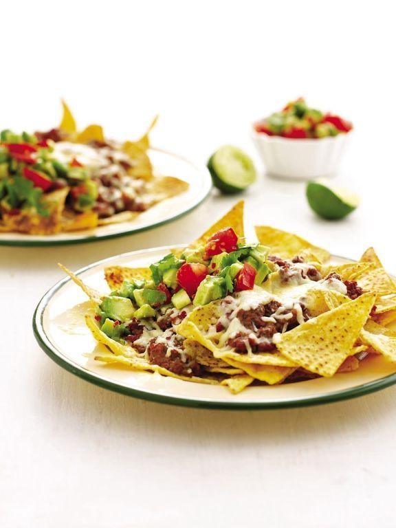 Lomo Saltado Nachos with Avocado Salsa