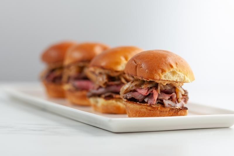 Lomo Saltado Sliders with Caramelized Onions