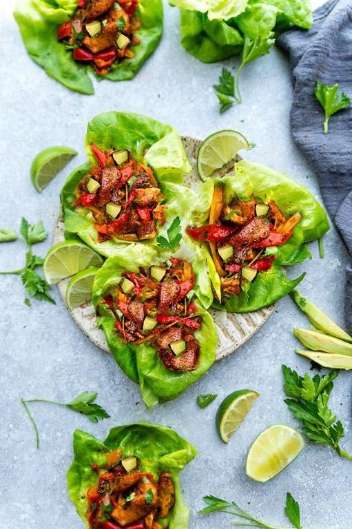 Low Calorie Chicken Fajita Lettuce Wraps