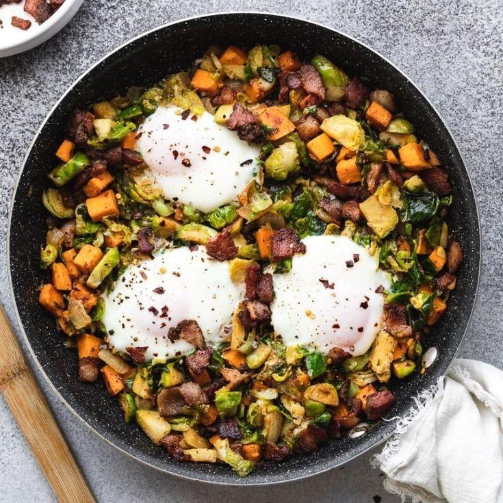 Low Carb Beef and Brussels Sprouts Hash