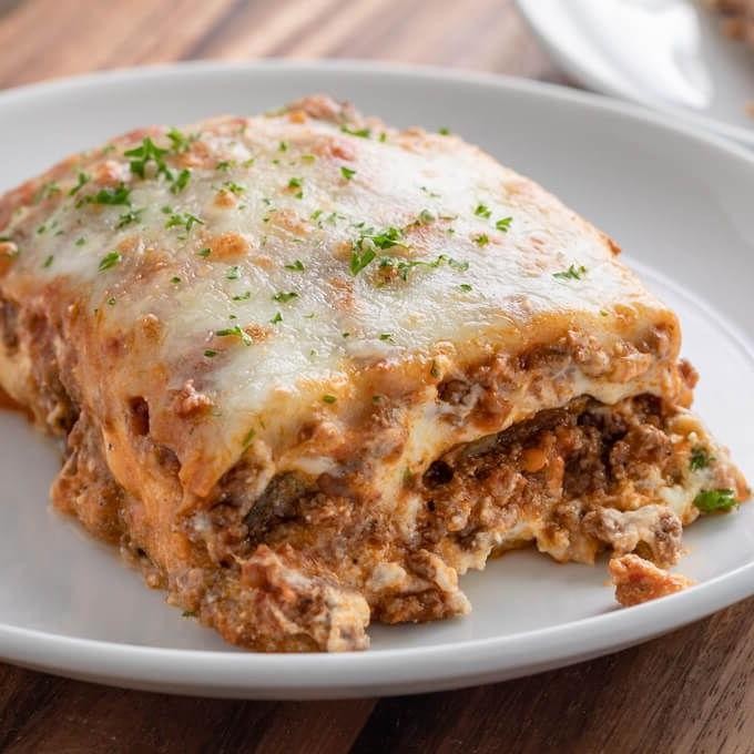 Low Carb Beef and Eggplant Lasagna