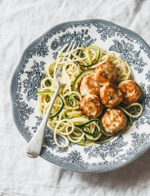 Low FODMAP Turkey Meatballs with Zucchini Noodles