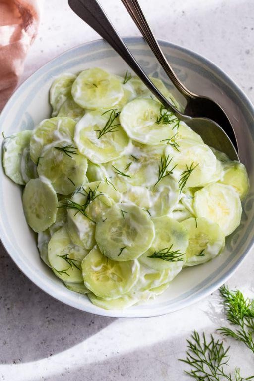 Low-Potassium Creamy Cucumber Salad