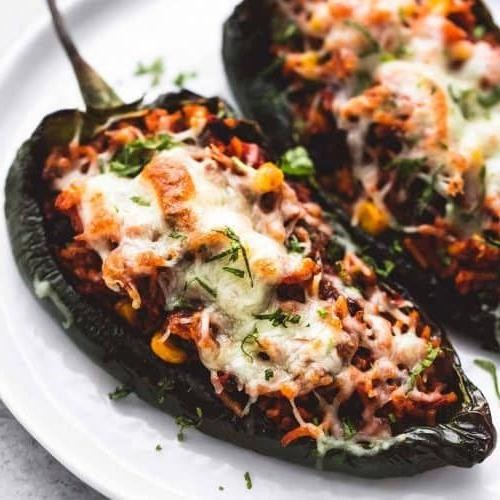 Machaca-Stuffed Poblano Peppers