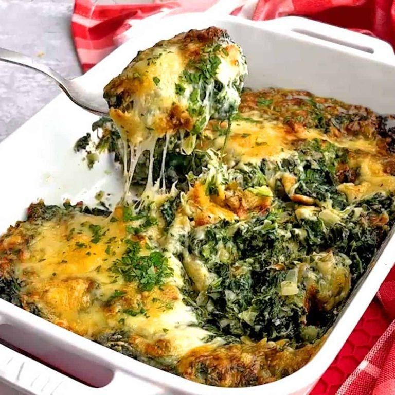Malanga and Spinach Gratin