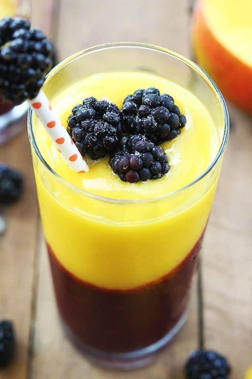 Mango Blackberry Basil Smoothie