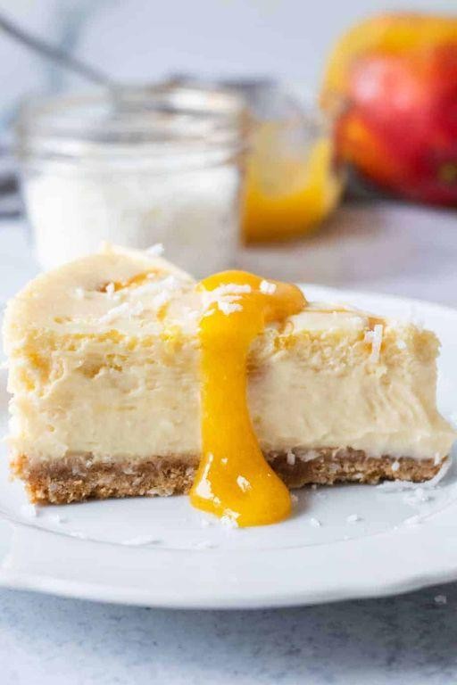 Mango Cheesecake with Graham Cracker Crust