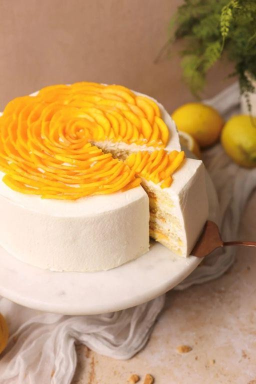 Mango Chiffon Cake with Whipped Cream