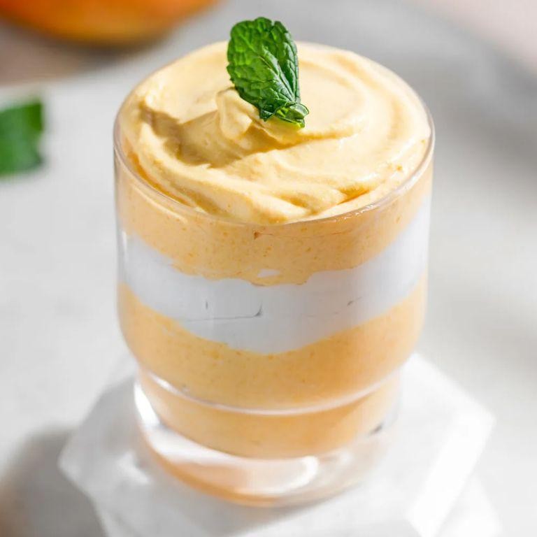 Mango Mousse with Coconut Cream