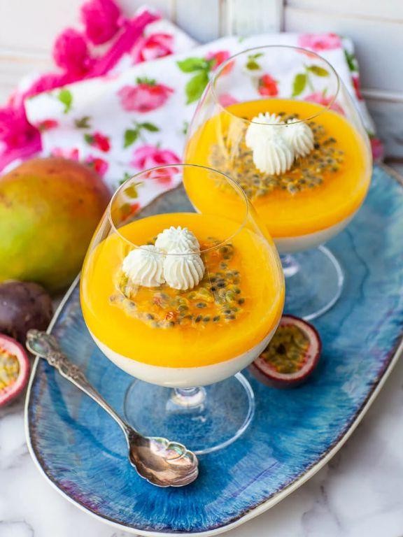 Mango Panna Cotta with Fresh Berries