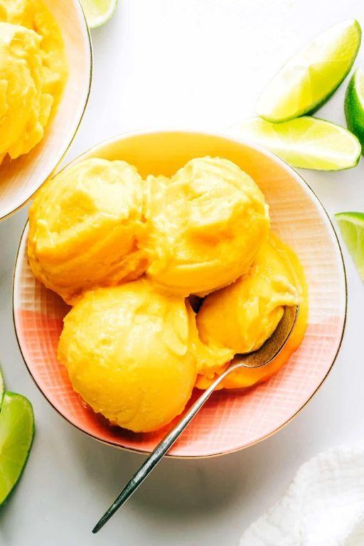 Mango Sorbet with Lime Zest