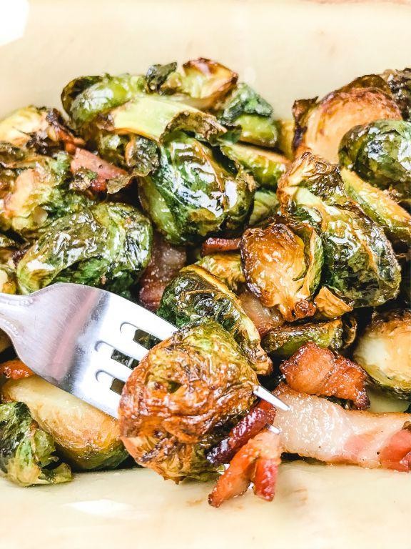 Maple Bacon Air Fryer Brussels Sprouts