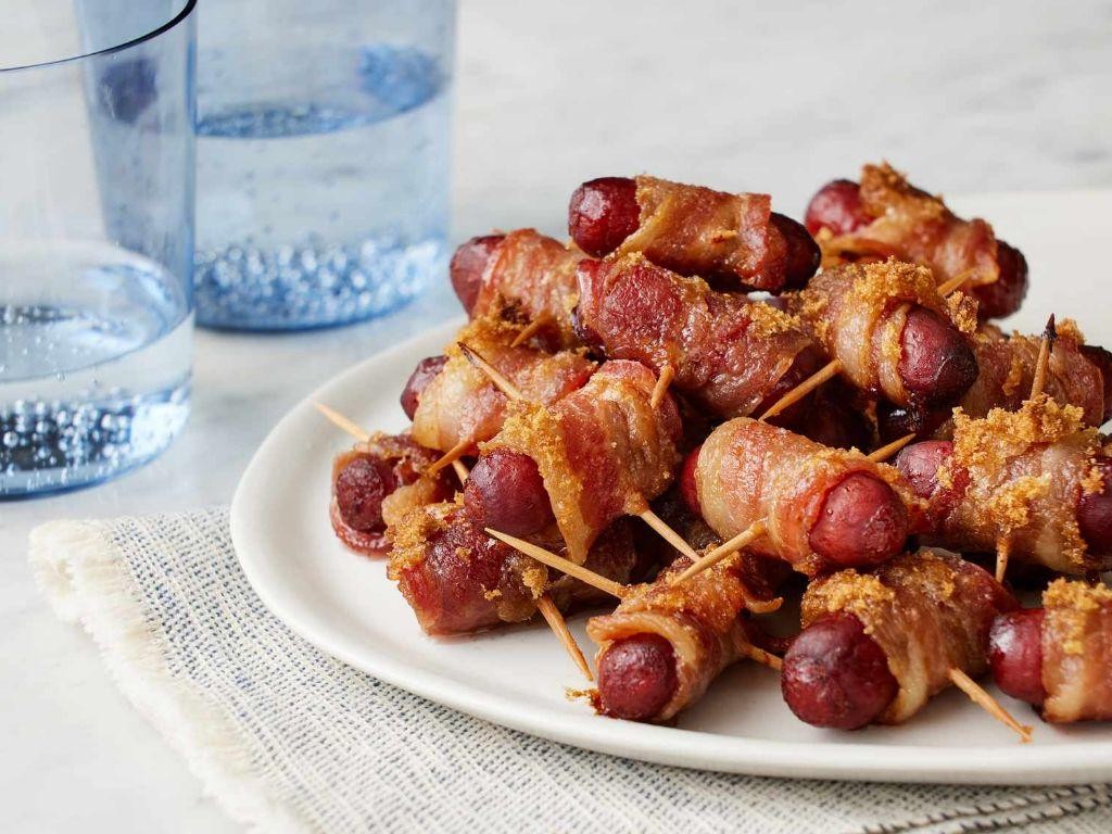 Maple Bacon-Wrapped Cocktail Sausages