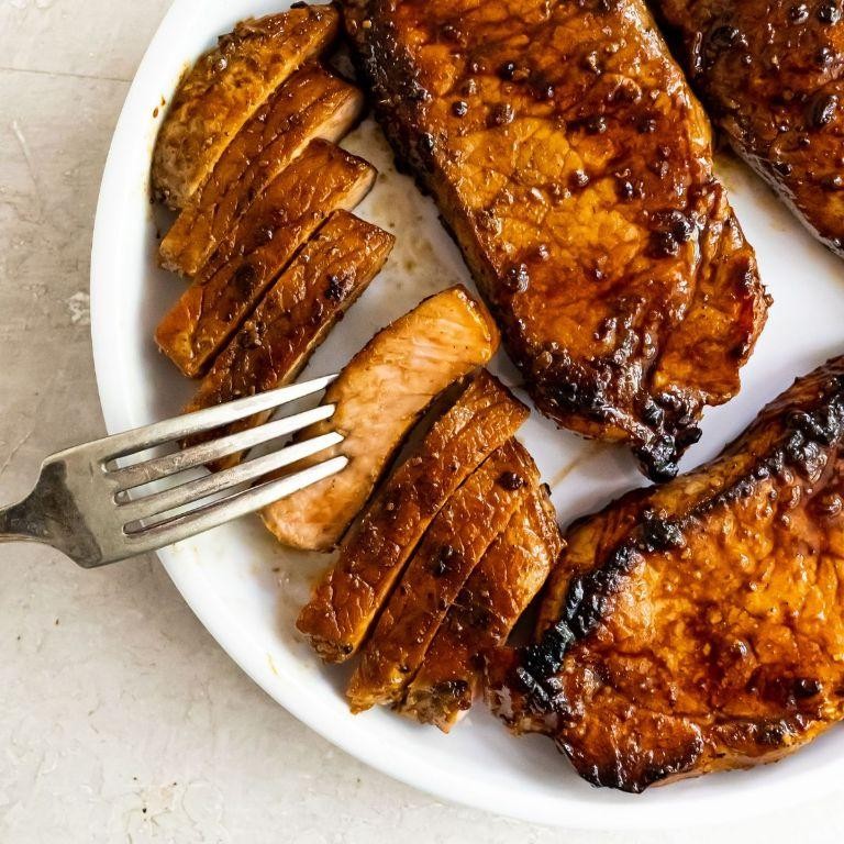 Maple Glazed Blackstone Pork Chops