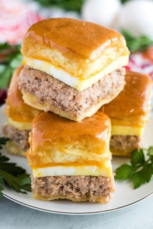 Maple Glazed Pancake Breakfast Sliders