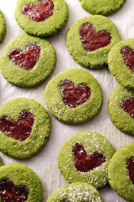 Matcha Green Tea Thumbprint Cookies