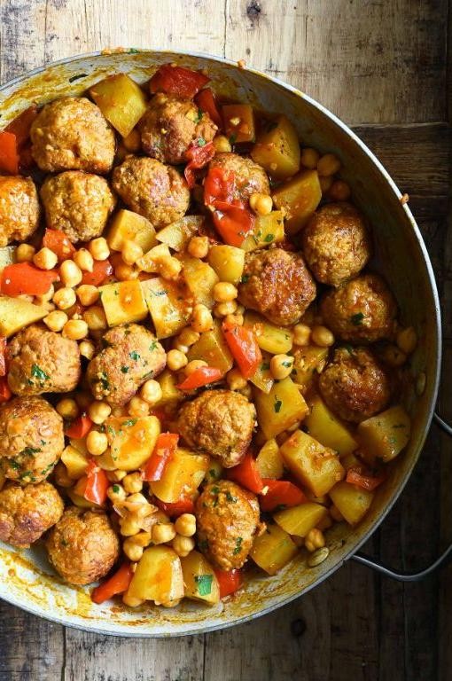 Meatball and Potato Skillet Dinner