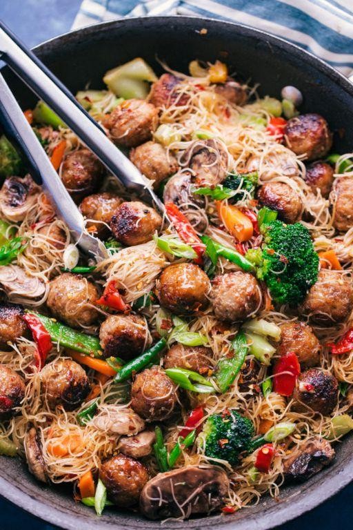 Meatball and Vegetable Stir-Fry