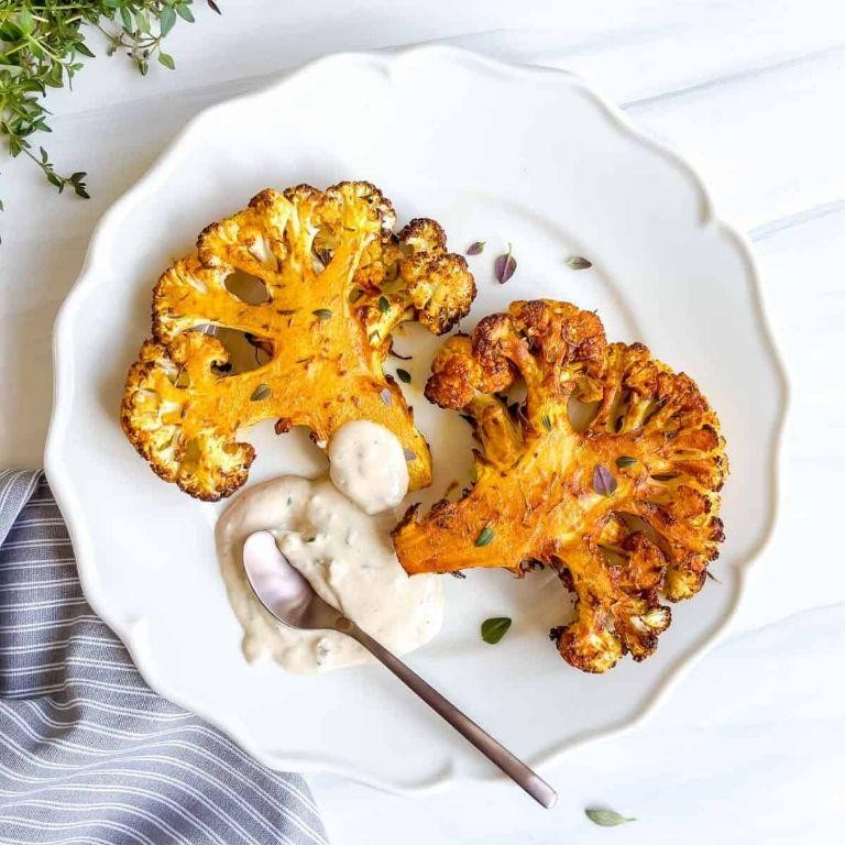 Mediterranean Air Fryer Cauliflower Steaks