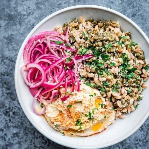 Mediterranean Canned Lentil Bowl