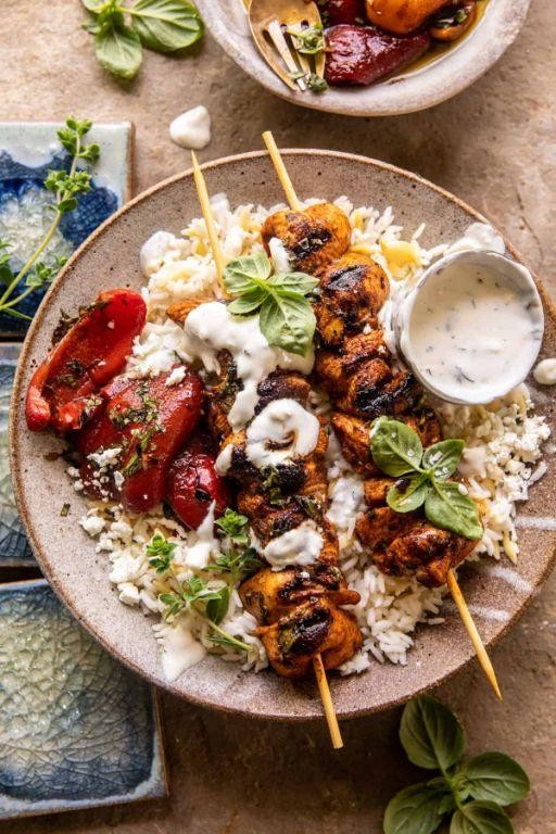 Mediterranean Chicken Rice Bowl with Tzatziki