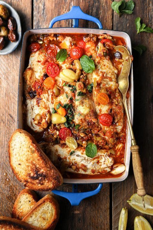 Mediterranean Fish Casserole with Olives