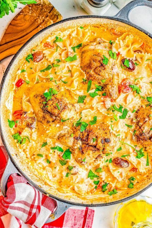 Mediterranean Grilled Chicken Pasta with Feta