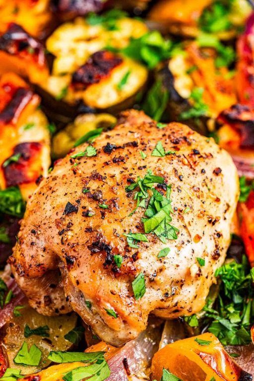 Mediterranean Herb-Roasted Greek Chicken Thighs