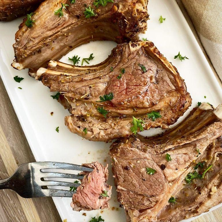 Mediterranean Style Air Fryer Lamb Chops