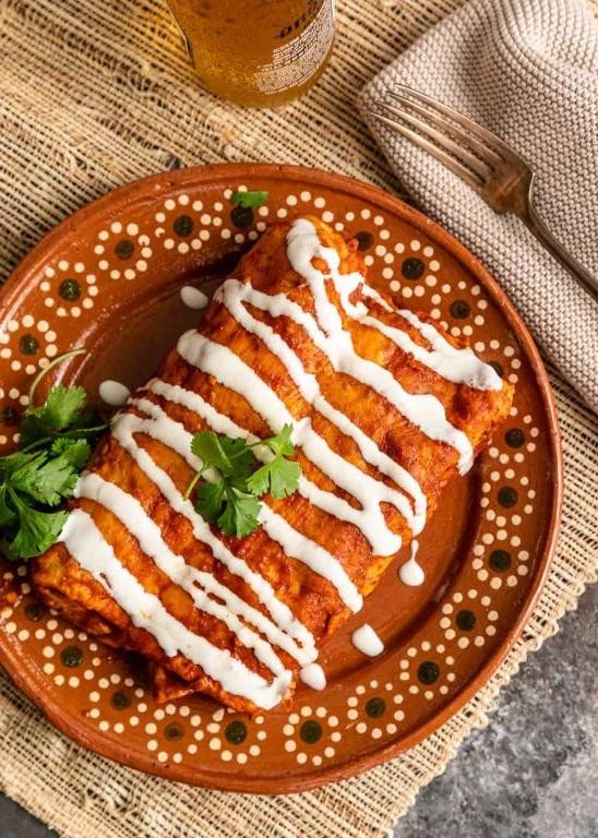 Mexican Pork Loin Enchiladas with Red Chile Sauce