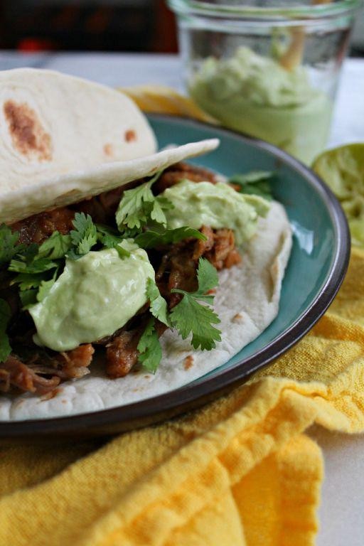 Mexican Pork Loin Tacos with Avocado Crema