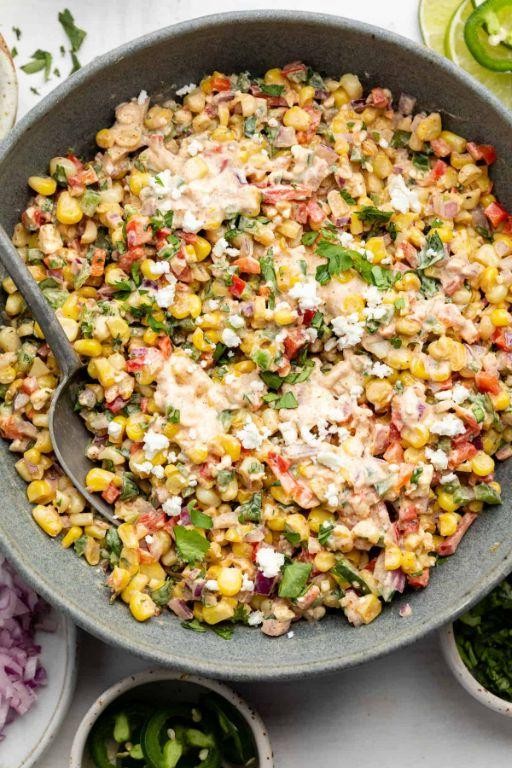 Mexican Street Corn Salad with Greek Yogurt