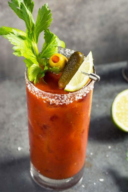 Mezcal Bloody Maria with Spicy Tomato Mix
