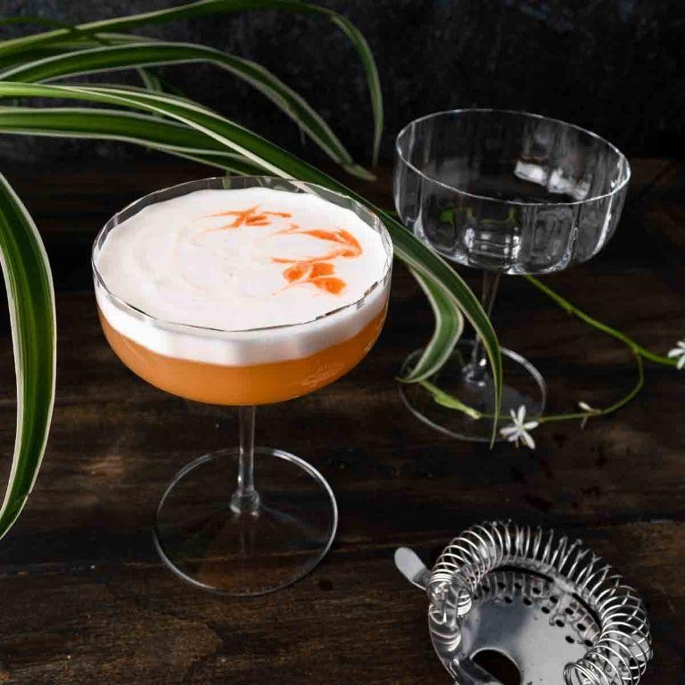Mezcal Sour with Egg White and Orange Bitters