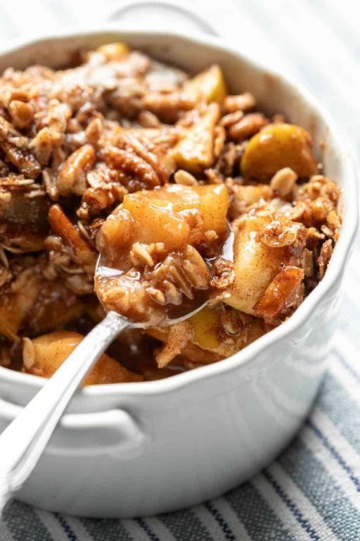 Microwave Sweet Potato and Apple Crisp