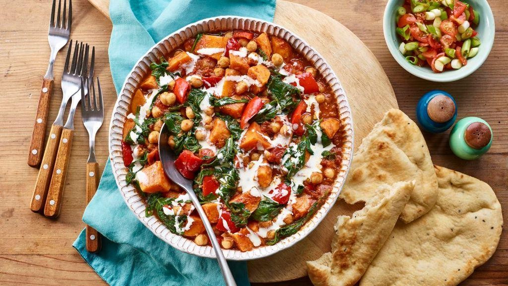 Microwave Sweet Potato and Chickpea Curry