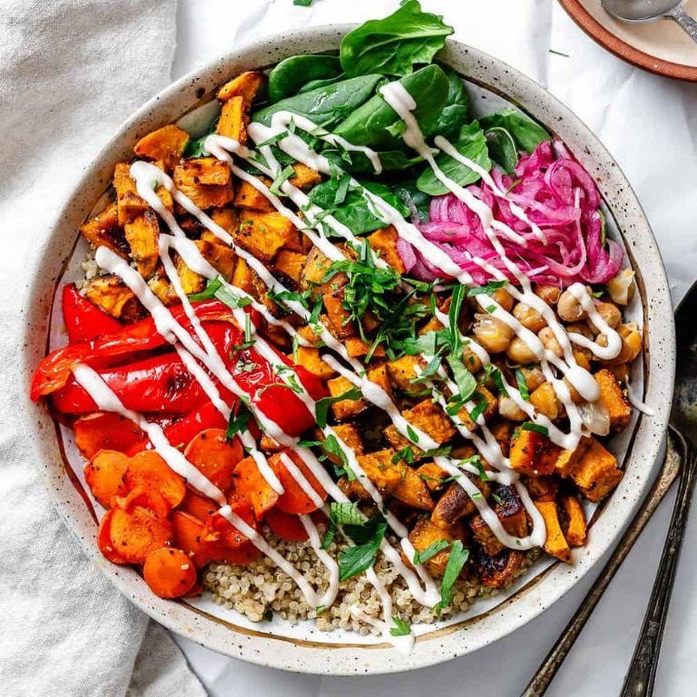 Microwave Sweet Potato and Quinoa Bowl