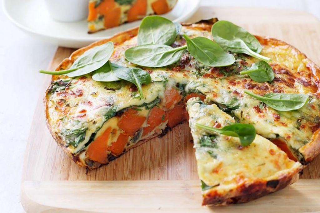 Microwave Sweet Potato and Spinach Frittata