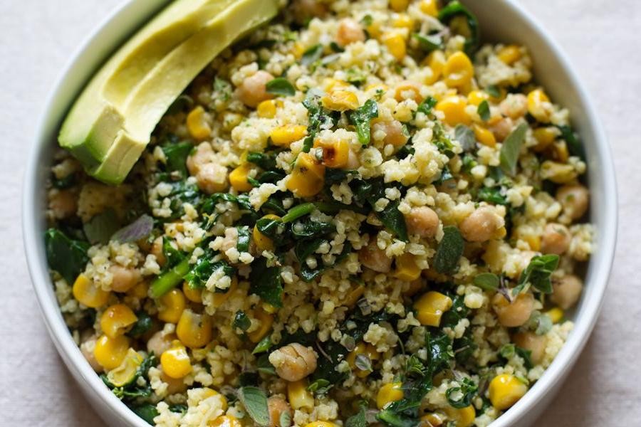 Millet and Chickpea Salad with Lemon Dressing