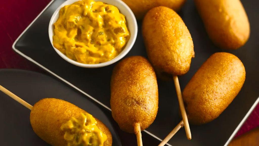 Mini Corn Dogs with Mustard