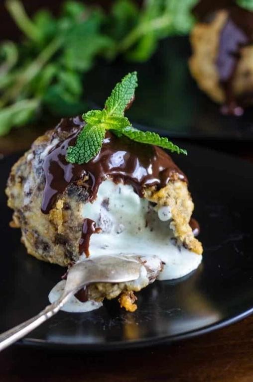 Mint Chocolate Chip Fried Ice Cream
