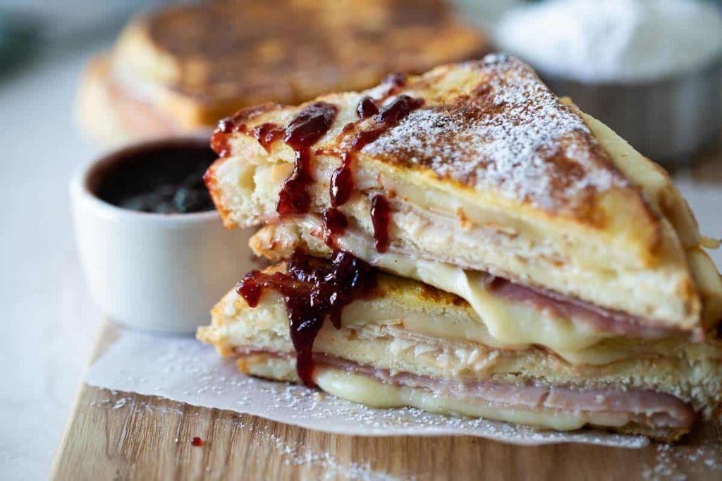 Monte Cristo with Raspberry Jam and Powdered Sugar