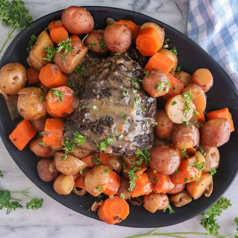 Moose Pot Roast with Carrots and Potatoes