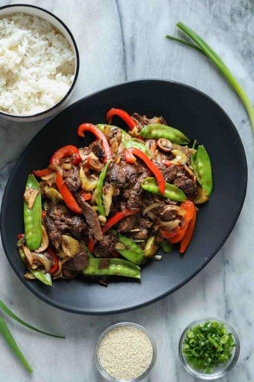Moose Stir-Fry with Vegetables and Soy Sauce